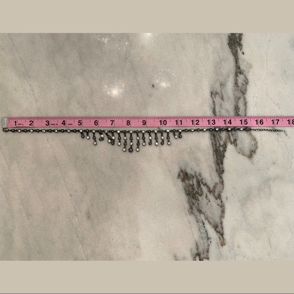 Dangly Diamond Collar Necklace — Adjustable Chain - Picture 7 of 7